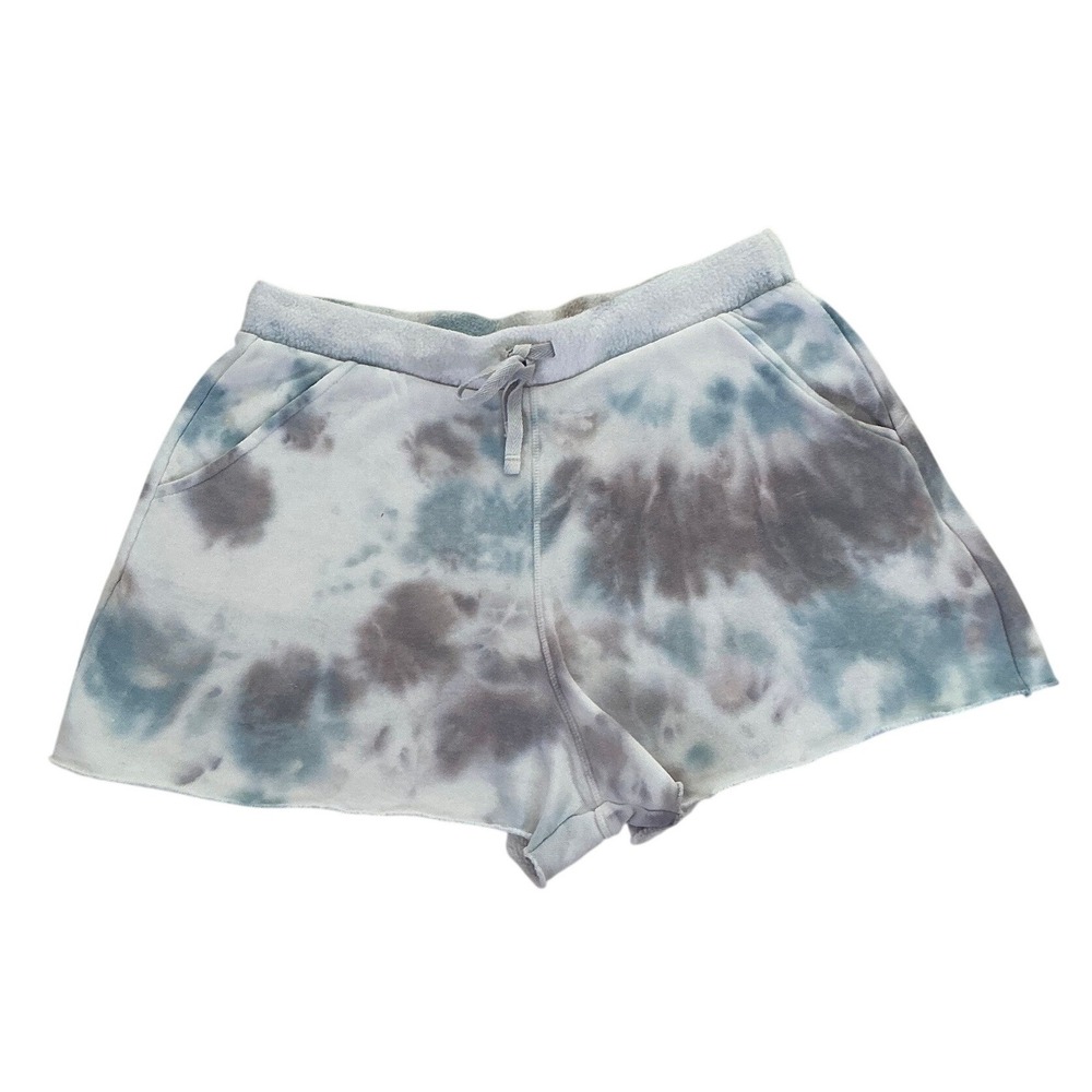 FREE PEOPLE Intimately Tie Dye Fleece Lounge Shorts Blue Grey XS